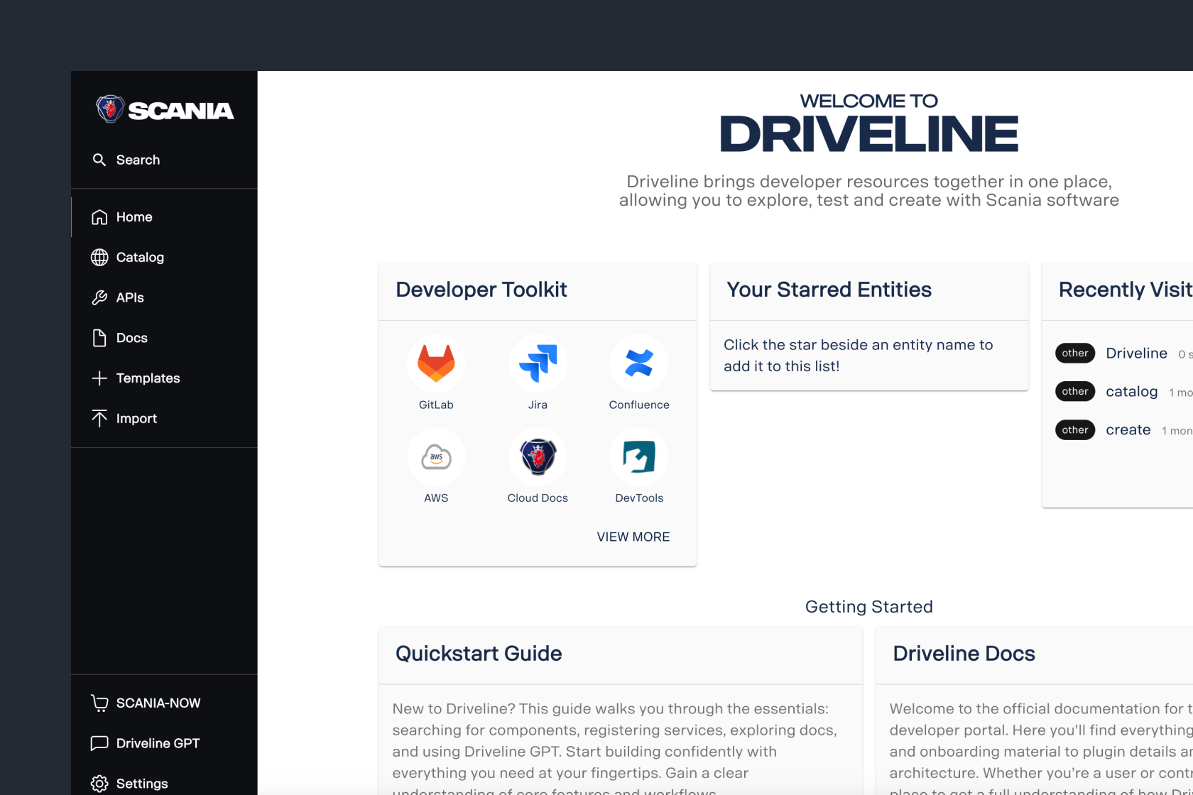 Screenshot of the Driveline application.
